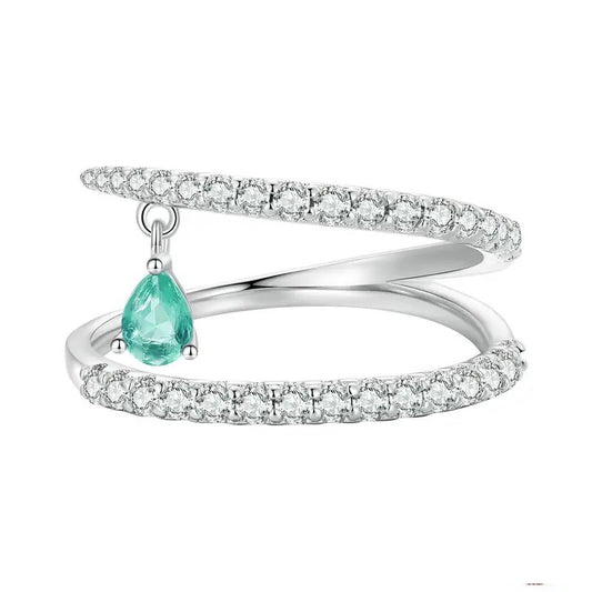 Anillo doble de Plata de Ley 925, anillo circular para mujer, joyería de diseño Original, regalo de cumpleaños