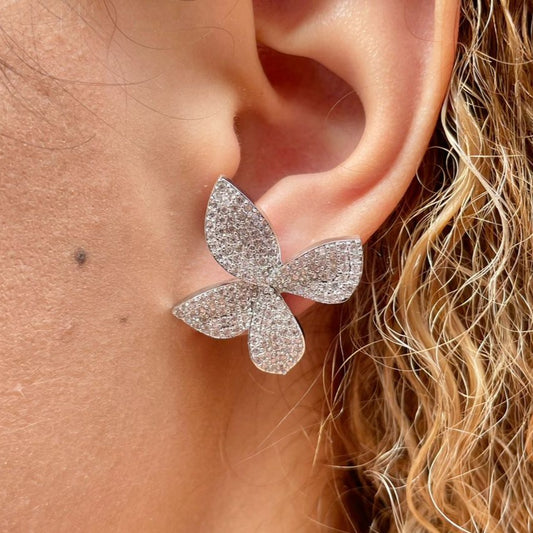 Aritos nueva moda de lujo mariposa pendientes grandes con pasador para mujeres regalos de fiesta.